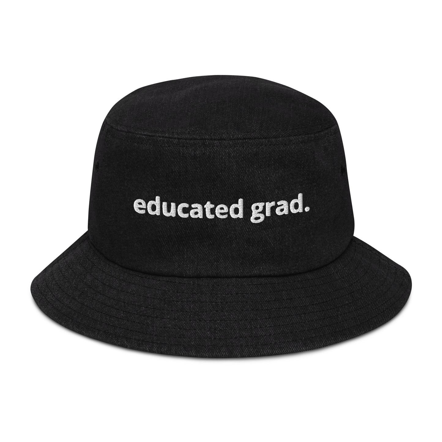 Educated Grad Bucket Hat - Black Denim