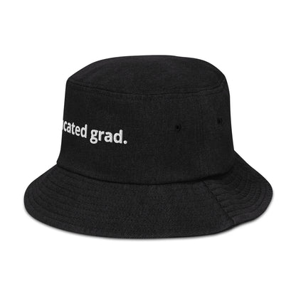 Educated Grad Bucket Hat - Black Denim