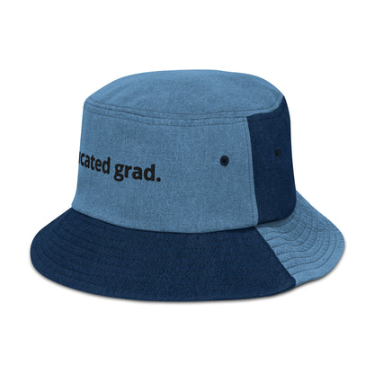 Educated Grad Bucket Hat - Denim Wash